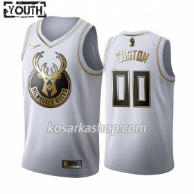 Dres Milwaukee Bucks Prilagođeni Nike 2019-20 Bijela Golden Edition Swingman - Dječji